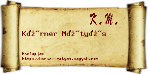 Körner Mátyás névjegykártya